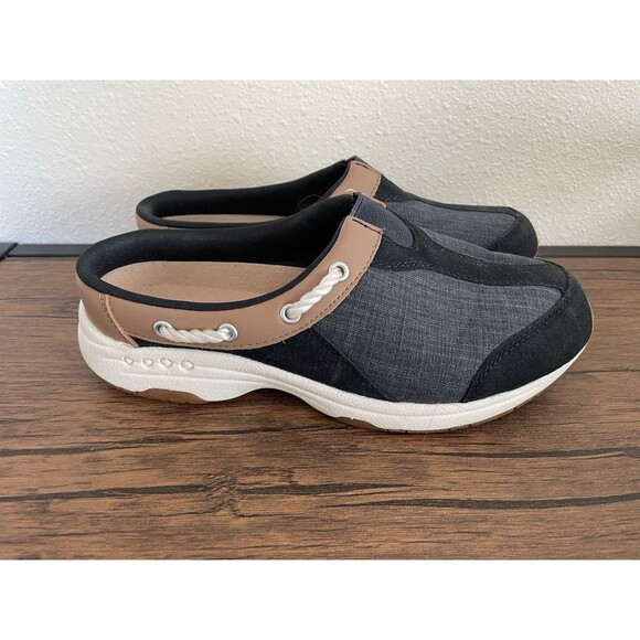 Easy Spirit Women's Travel Tine Classic Slip On Mules Gray Black Size:6.5 - Picture 1 of 4